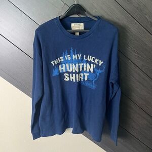 Big Ball Sports Men's Lucky Huntin' Shirt Waffle Knit Thermal Long Sleeve Large